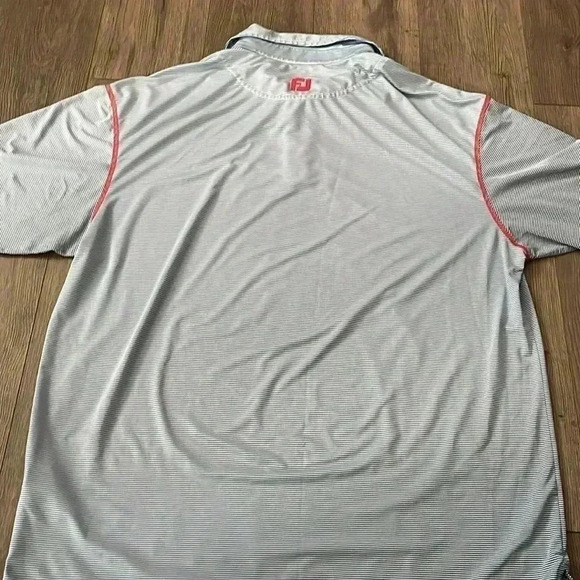 [XL]Foot Joy Blue Spaghetti  Stripes Blue S/S Polo Shirt - Picture 8 of 8